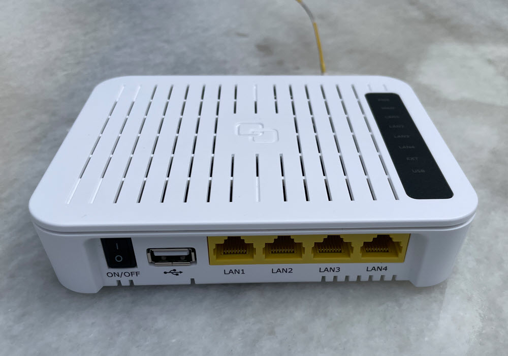 LAN-Seite der NTU mit LAN1 bis LAN4